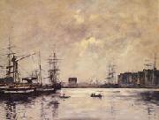 Eugene Boudin The Port of Le Havre(Dock of La Barre) oil on canvas